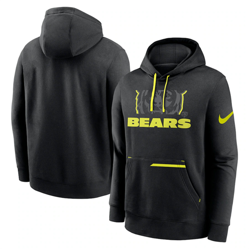 Men's Black Chicago Bears Volt Pullover Hoodie